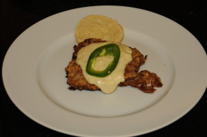 Southern Slider (chicken fried steak with a white cheddar mornay and fresh jalapeno)